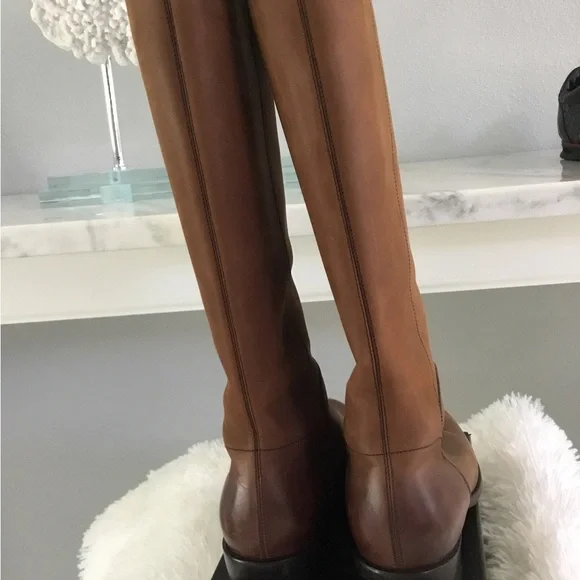 Salvatore Ferragamo Dark Brown Leather Riding Boots - Picture 14 of 16